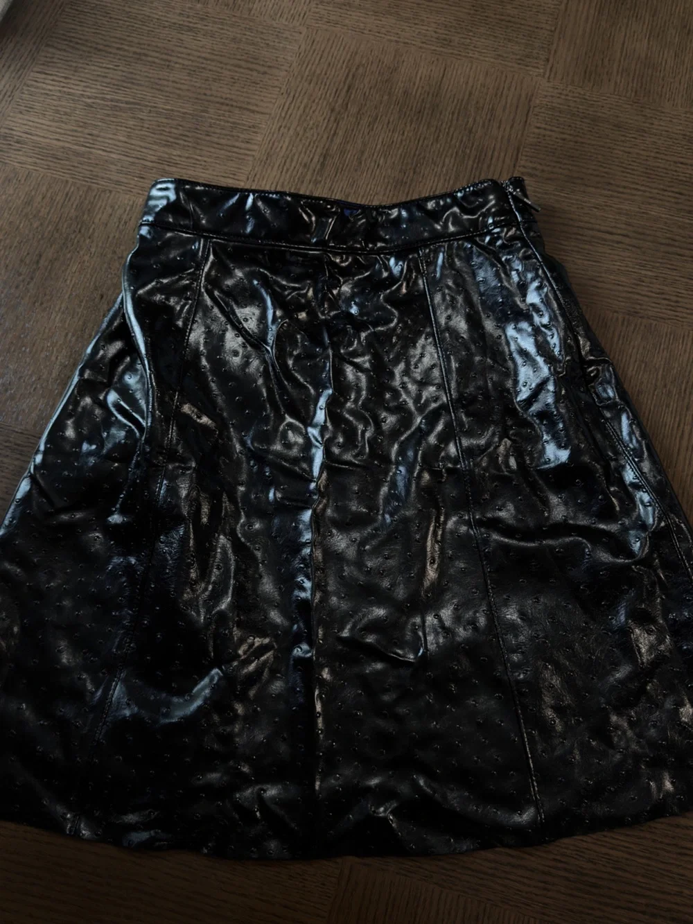 MSGM Black Vinyl Miniskirt